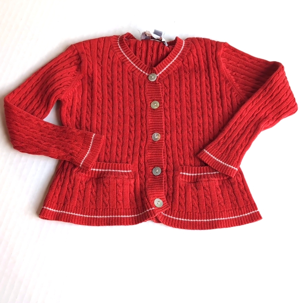 One Kid 18 mos adorable like new red cardigan